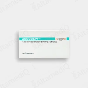 Accocept (Ácido Micofenólico) 500 mg - Caja con 50 Tabletas