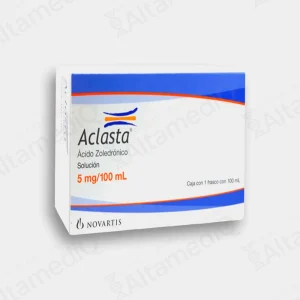 Aclasta (Ácido Zoledrónico) 5 mg / 100 mL Solución Inyectable - Caja con 1 Frasco