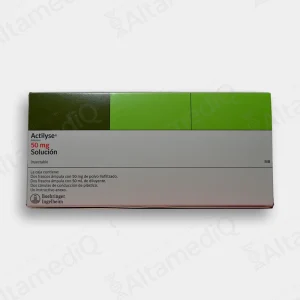 Actilyse (Alteplasa) 50 mg - Caja con 2 Frascos Ámpula (Polvo y Diluyente)