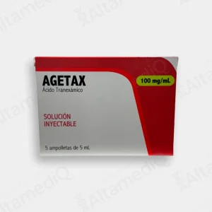 Agetax (Ácido Tranexámico) 100 mg / mL Solución Inyectable - Caja con 10 Ampolletas