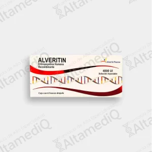Alveritin (Eritropoyetina Humana Recombinante) 4,000 UI - Caja con 6 Frascos Ámpula