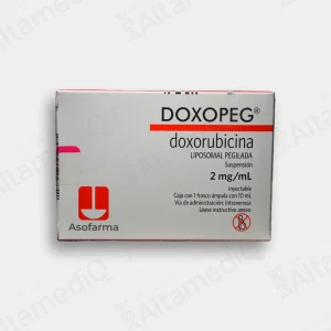 Doxopeg (Doxorrubicina Liposomal Pegilada) 20 mg / 10 mL Suspensión Inyectable - Caja con 1 Frasco Ámpula