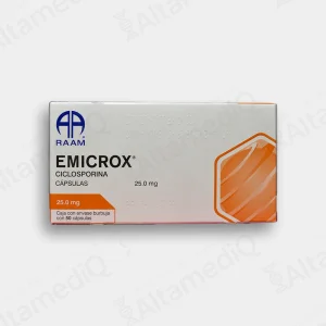 Emicrox (Ciclosporina) 25 mg - Caja con 50 Cápsulas