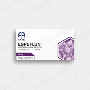 Espeflun (Micofenolato de Mofetilo) 500 mg - Caja con 50 Comprimidos