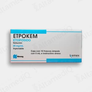 Etpokem (Etopósido) 20 mg Solución Inyectable - Caja con 10 Frascos Ámpula