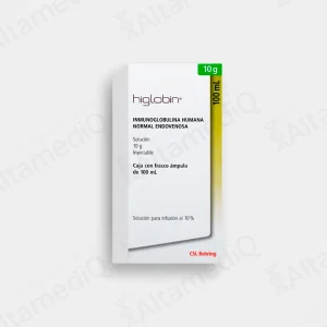 Higlobin (Inmunoglobulina Humana Normal) 10 g Solución Inyectable - Caja con 1 Frasco Ámpula