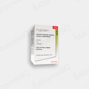 Higlobin (Inmunoglobulina Humana Normal) 5 g Solución Inyectable - Caja con 1 Frasco Ámpula