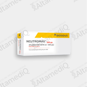 Neutromax (Filgrastim) 300 mcg (30 MUI) Solución Inyectable - Caja con 5 Frascos Ámpula