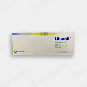 Ulsacil (Fluorouracilo) 500 mg / 10 mL Solución Inyectable - Caja con 10 Frascos Ámpula