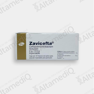 Zavicefta (Ceftazidima / Avibactam) 2 g / 0.5 g Solución Inyectable - Caja con 10 Frascos Ámpula